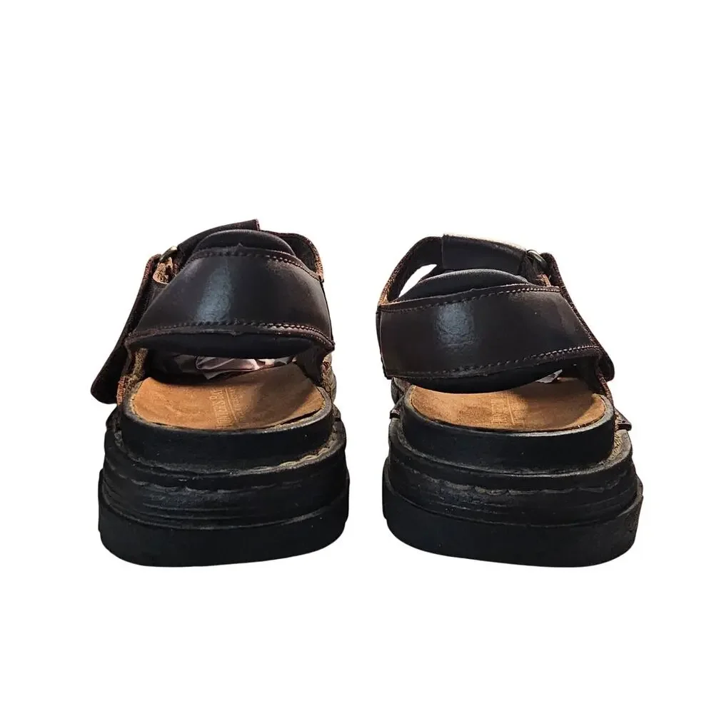 Hunter's Bay Leather Collection Men's Fisherman's Sandals, Brown, Size 11